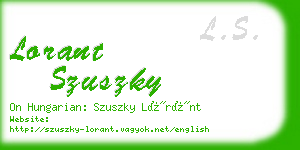 lorant szuszky business card